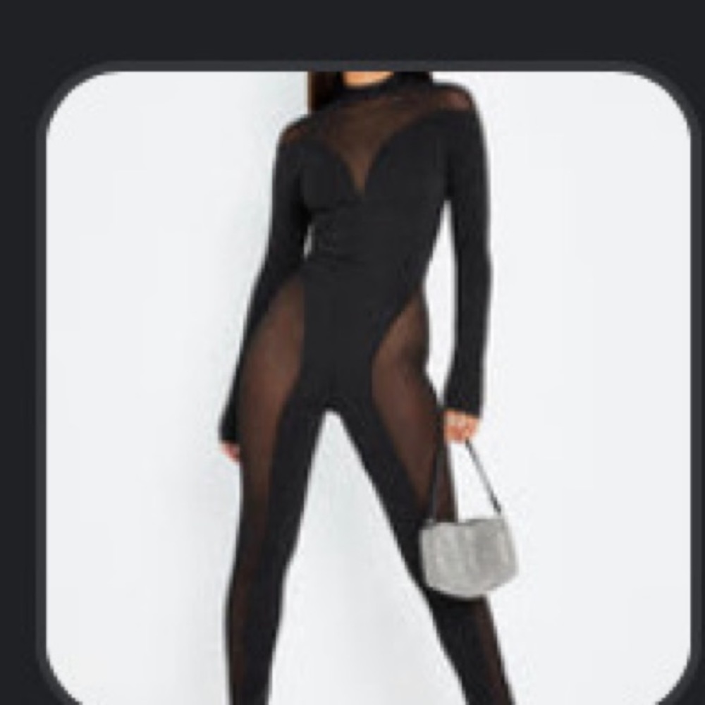 Solado mesh sliced long sleeve suit with tag